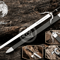 witcher 3 master wolf sword | geralt of rivia sword – steel replica set | decorative collectible