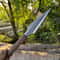 High Carbon Steel Spear 32 Inch Medieval Tactical Spear With Rosewood Handle Leather Sheath 0