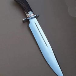 bowie knife high carbon steel blade with stag handle rustic hunting knife | wedding gift | new year gift