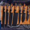 Professional Cooking Knife Set Handmade With Dark Blades And Comfortable Wood Handles 4