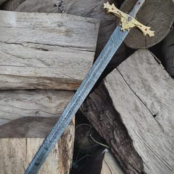 full tang damascus style sword 36 inch handmade fantasy display weapon