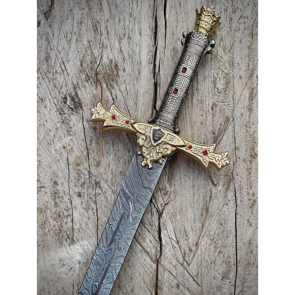 Full Tang Damascus Style Sword 36 Inch Handmade Fantasy Display Weapon 4