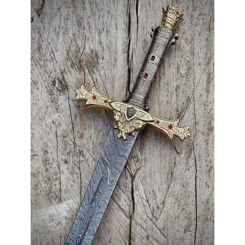 Full Tang Damascus Style Sword 36 Inch Handmade Fantasy Display Weapon 4