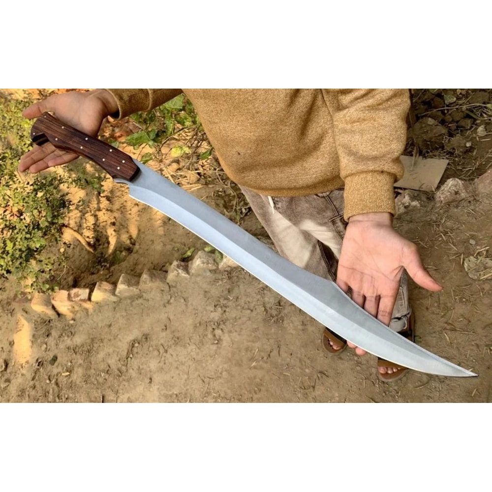 Handmade Fixed Blade Knife With Leather Sheath Custom Wood Handle Collector Knife 0