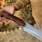 Handmade Fixed Blade Knife With Leather Sheath Custom Wood Handle Collector Knife 2