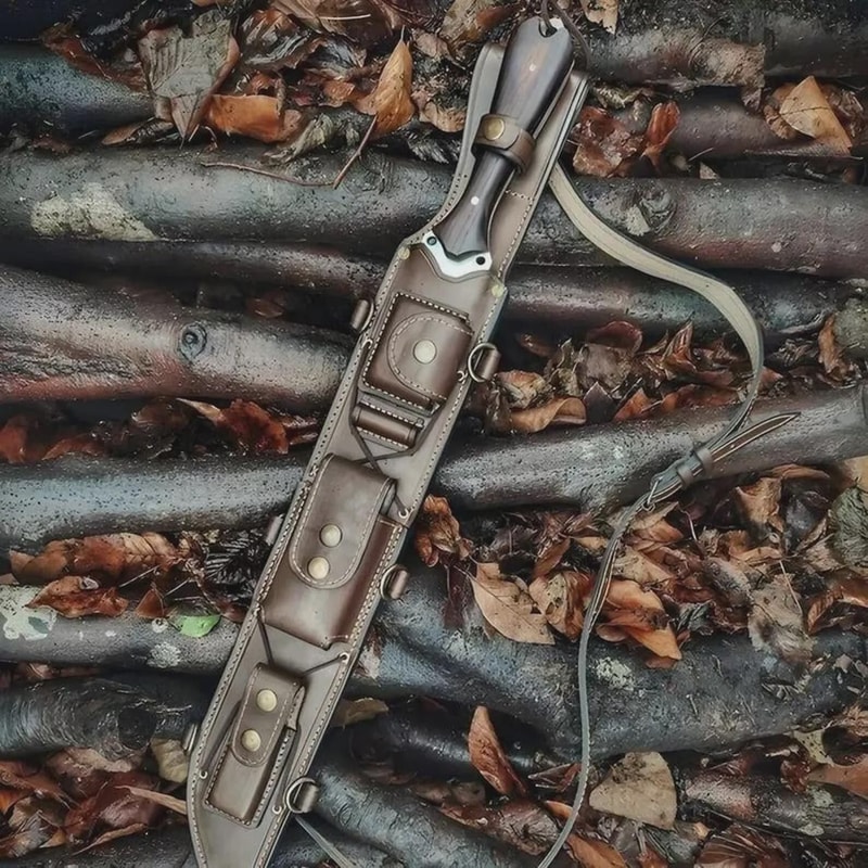 Premium Handmade Bushcraft Machete High Carbon Steel With Rosewood Handle 2