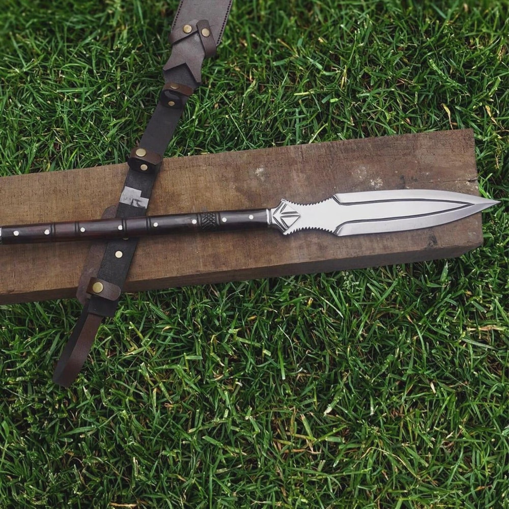 35 Inch Handcrafted High Carbon Steel Spear With Rosewood Shaft Decorative Piece 2