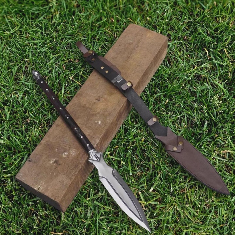 35 Inch Handcrafted High Carbon Steel Spear With Rosewood Shaft Decorative Piece 3