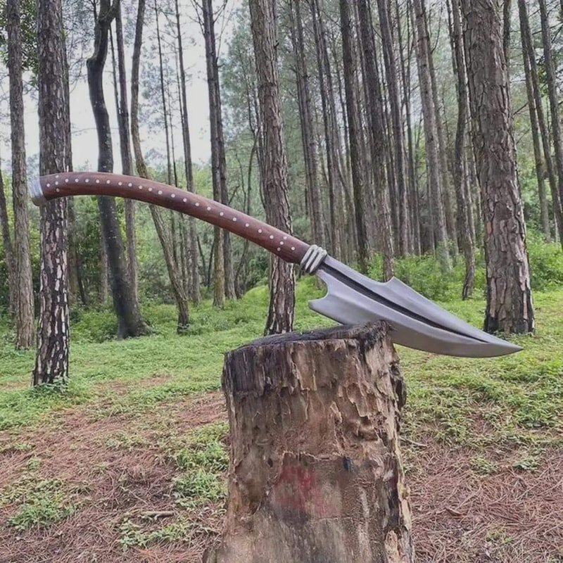 Premium Handmade Collector Spear With High Carbon Steel Head Leather Sheath 0
