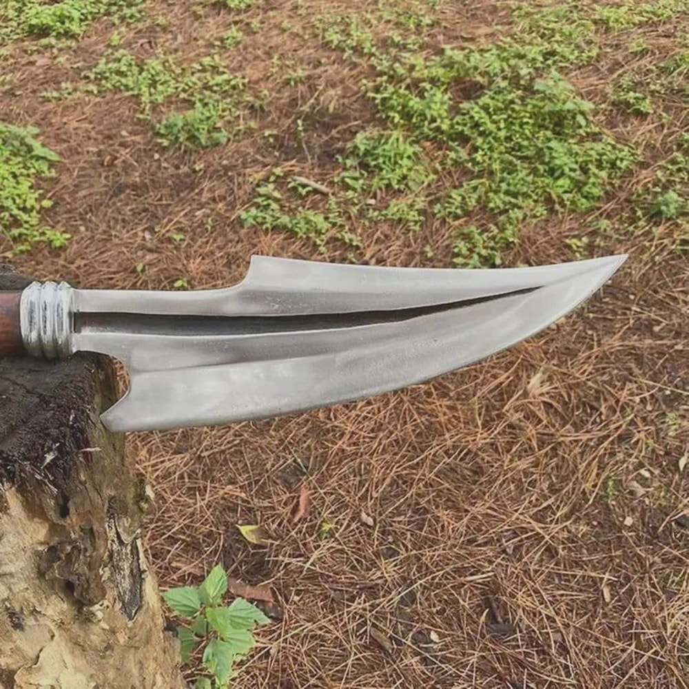 Premium Handmade Collector Spear With High Carbon Steel Head Leather Sheath 3