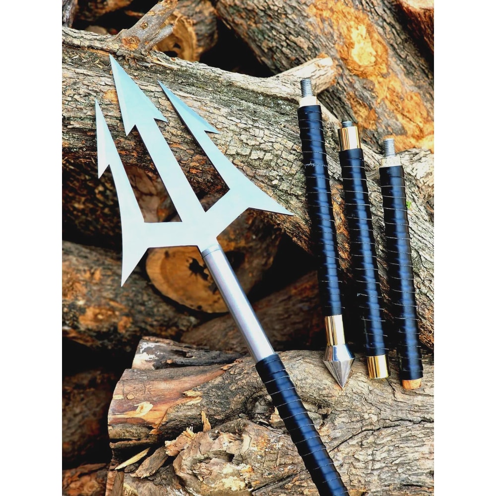 Premium Handmade Collector Spear High Carbon Steel With Rosewood Leather Brass Finish 1