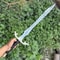 Handmade High Carbon Steel Sword 36 With Rosewood Handle Leather Wrap Brass Accents 7
