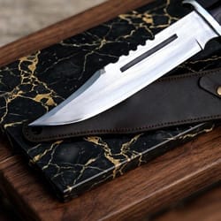 handcrafted high carbon steel bowie knife survival hunting blade with sheath