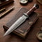 Handcrafted Damascus Hunting Knife With Wood Handle Leather Sheath 2