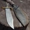 Handmade Damascus Bowie Knife Stag Horn Handle Leather Sheath Gift For Hunters 4