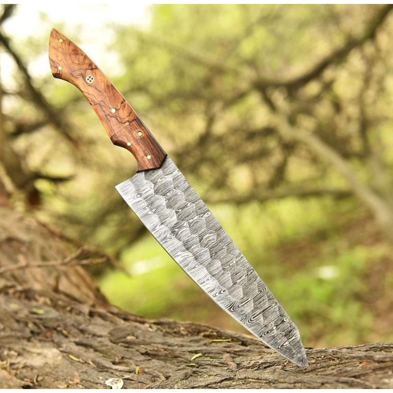 Handmade Damascus Chef Knife Wood Handle Professional Kitchen Gift For Chefs 1