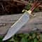 Handmade Damascus Steel Bowie Knife Wood Handle Leather Sheath Gift For Hunters 2