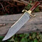 Handmade Damascus Steel Bowie Knife Wood Handle Leather Sheath Gift For Hunters 2