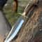 Handmade Hunting Knife Antler Handle Leather Sheath Gift For Hunters 3
