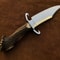 Western Style Bowie Knife Antler Handle Leather Sheath Gift For Hunters 3