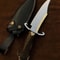 Western Style Bowie Knife Antler Handle Leather Sheath Gift For Hunters 1