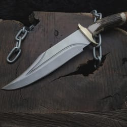 the wolf inspired replica knife with leather sheath movie memorabilia display piece