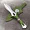Hand Forged Celtic Knife With Triquetra Design Green Leather Sheath 1