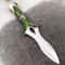 Hand Forged Celtic Knife With Triquetra Design Green Leather Sheath 2