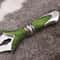 Hand Forged Celtic Knife With Triquetra Design Green Leather Sheath 3