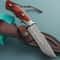 Hand Forged Damascus Steel Hunting Knife Full Tang Leather Sheath Gift For Hunters 0