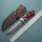 Hand Forged Damascus Steel Hunting Knife Full Tang Leather Sheath Gift For Hunters 3