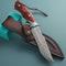 Hand Forged Damascus Steel Hunting Knife Full Tang Leather Sheath Gift For Hunters 4