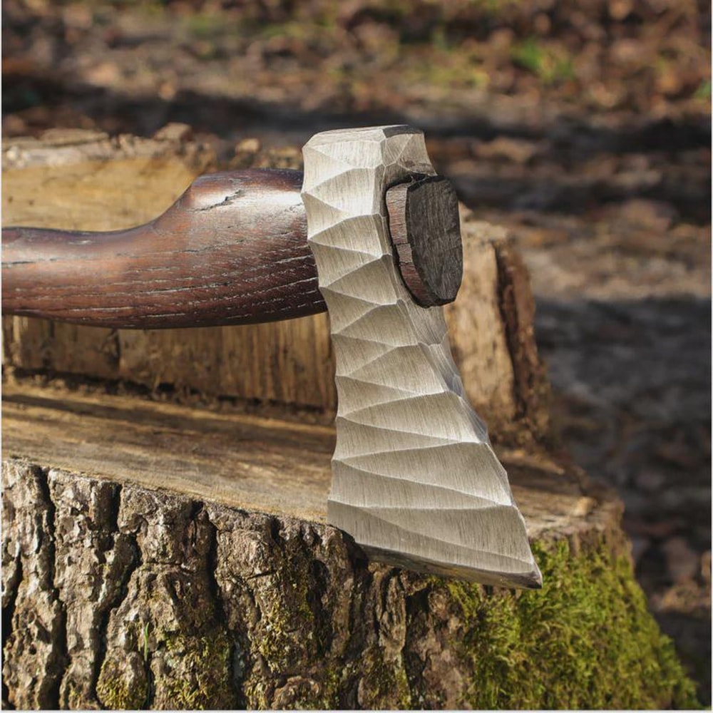 Hand Forged High Carbon Steel Viking Axe Ash Wood Handle Leather Sheath Gift For Men Nordic Collec 3