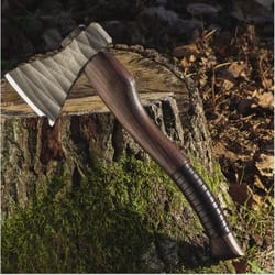 hand forged high carbon steel viking axe ash wood handle leather sheath gift for men | nordic collector axe