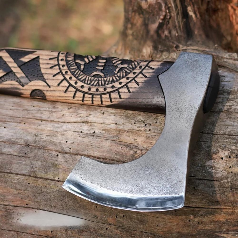 Hand Forged High Carbon Steel Viking Axe Camping Hunting Gift For Men Nordic Hunting Axe 3