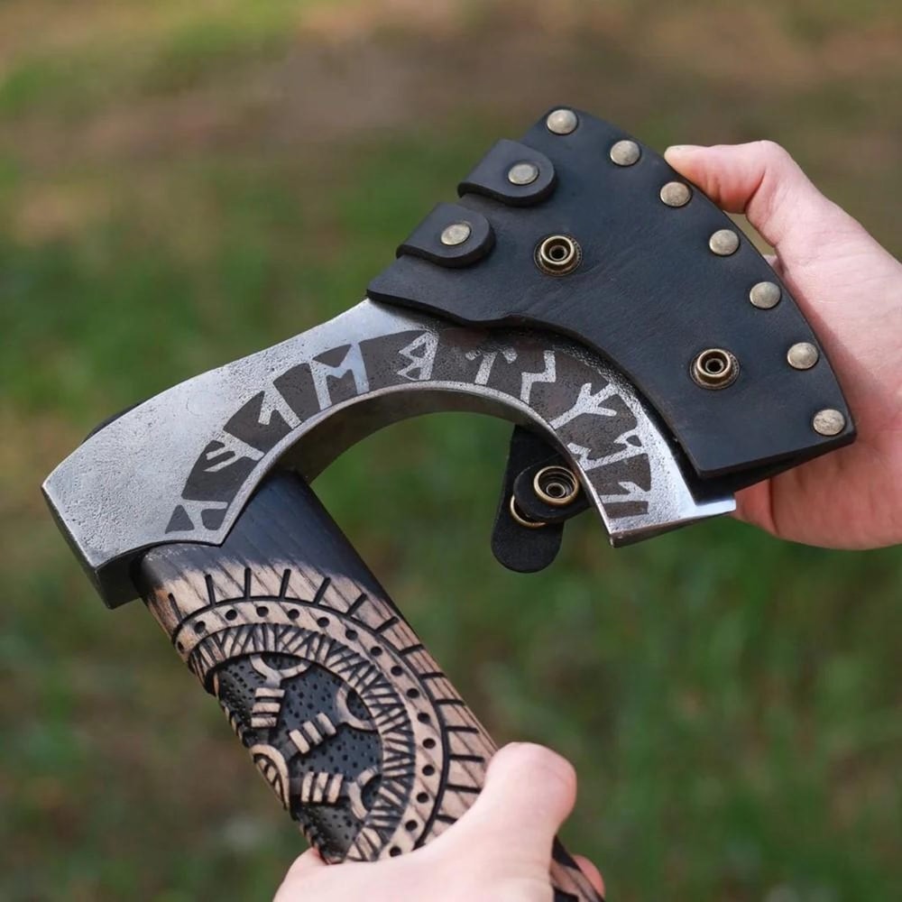 Hand Forged High Carbon Steel Viking Axe Camping Hunting Gift For Men Nordic Hunting Axe 0