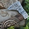 Hand Forged High Carbon Steel Viking Axe Norse Engravings 18 Inch Wooden Handle Gift For Men 3