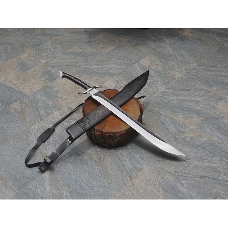 Hand Forged Historical Scimitar Sword With Leather Sheath Gift For Collectors 0
