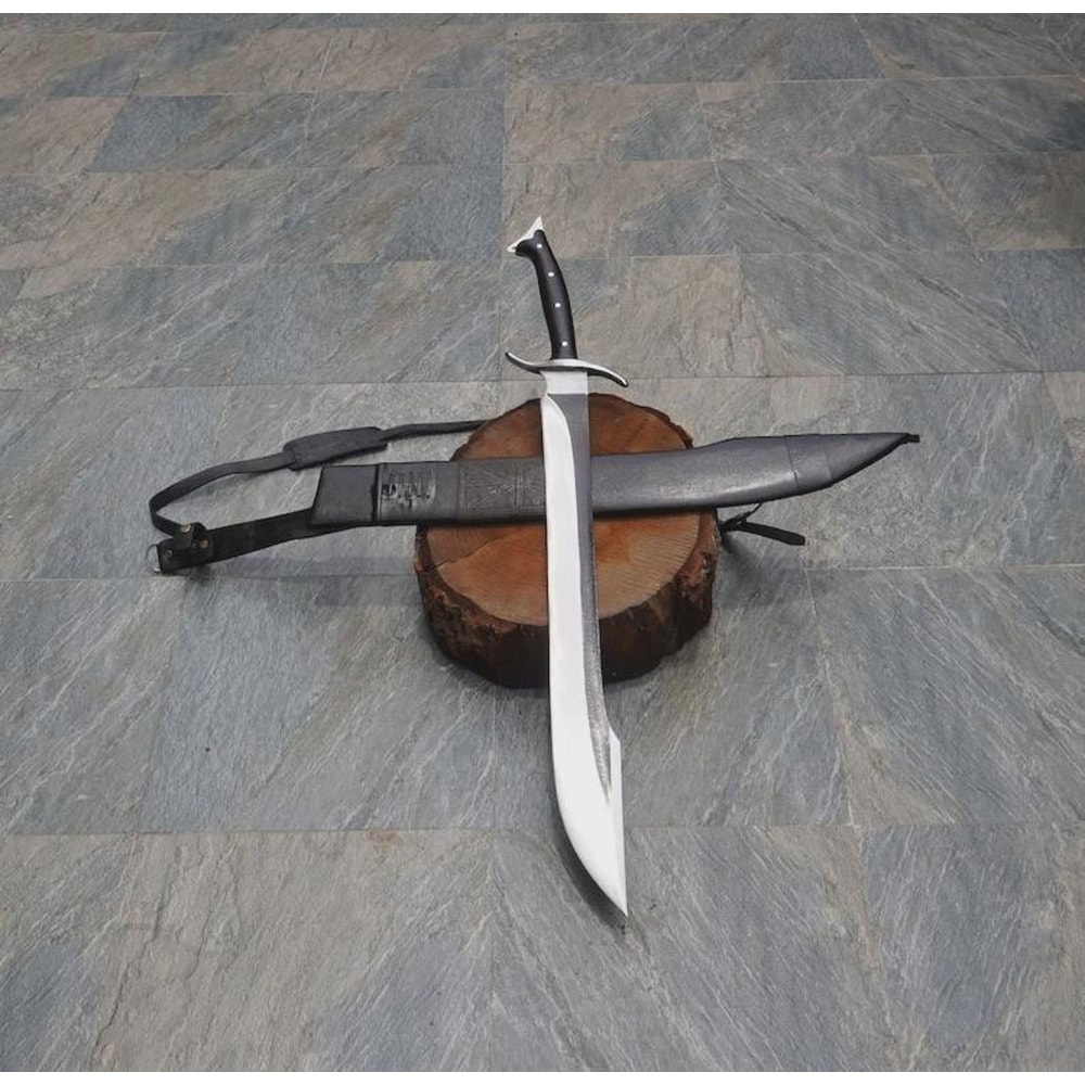 Hand Forged Historical Scimitar Sword With Leather Sheath Gift For Collectors 2