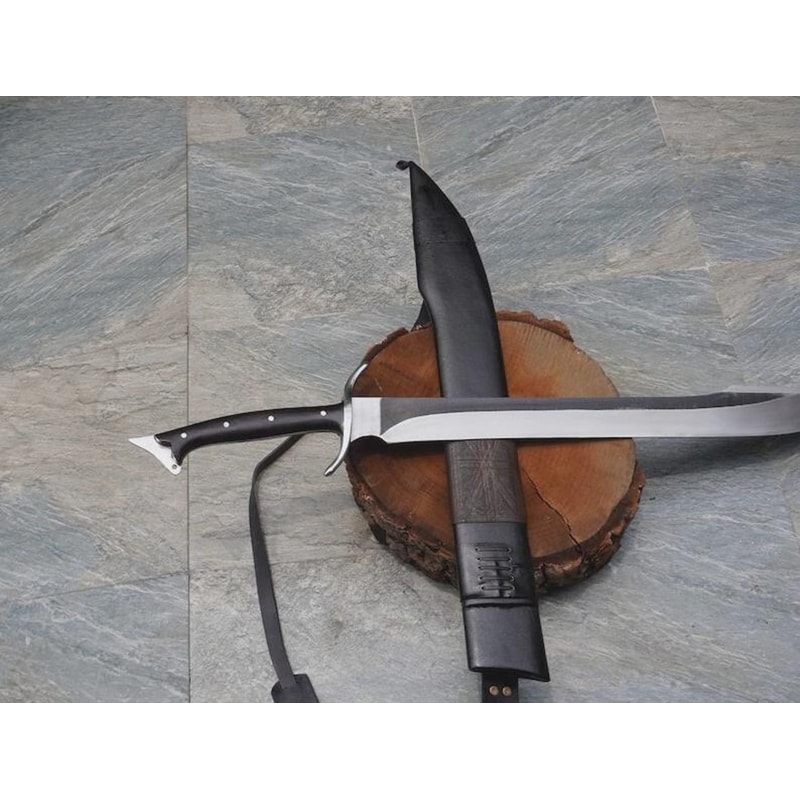 Hand Forged Historical Scimitar Sword With Leather Sheath Gift For Collectors 6