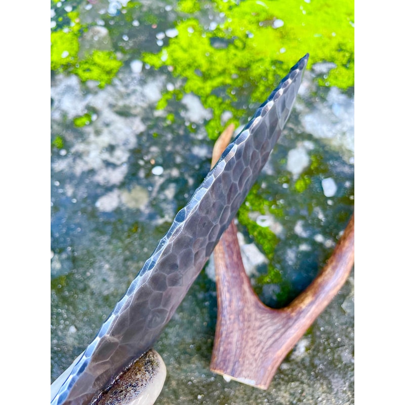 Hand Forged Stag Handle Hunting Knife High Carbon Steel Blade Gift For Hunters 8
