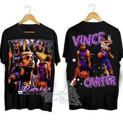 vintage 90s graphic style vince carter t-shirt - vince carter two sided shirt - retro american basketball tee