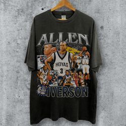 vintage 90s basketball bootleg style t-shirt, allen iverson graphic tee, allen iverson shirt, retro basketball shirt, un