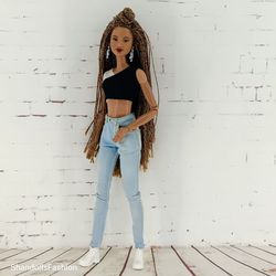Light blue skinny jeans for Barbie regular