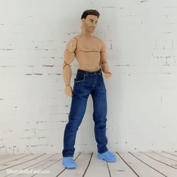 Dark blue jeans for Ken with an athletic body type