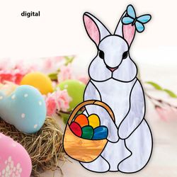 Easter stained glass pattern Rabbit