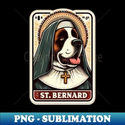 saint bernard nun - retro png sublimation digital download