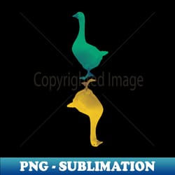 reflecting green and yellow ducks - digital sublimation download file