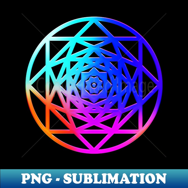 Neon Geometric Glyph Mandala Sigil Rune Sign Seal Cool Blue | Inspire ...