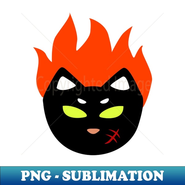 fiery cat - Signature Sublimation PNG File